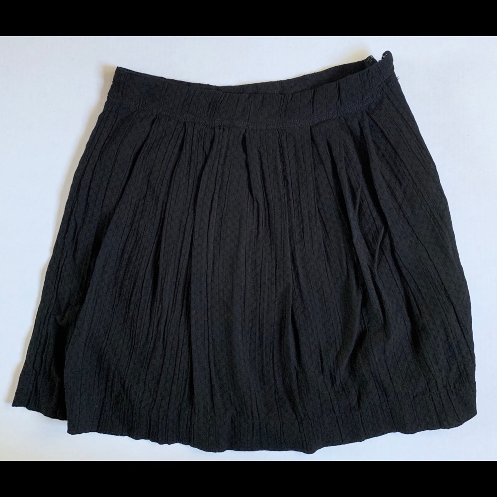 LOFT Cotton Summer Stroll Skirt Black 2